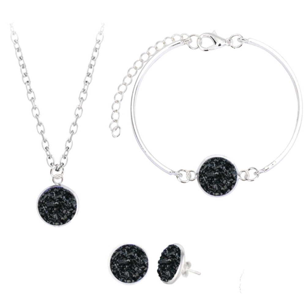 *New!* Black Druzy 3-Piece Jewelry Set